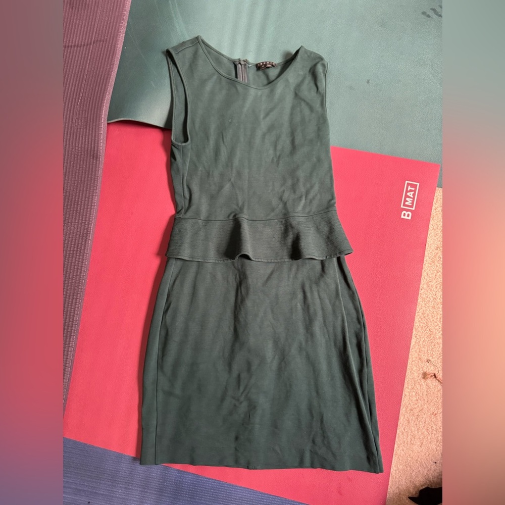 Theory Green Peplum Dress Size 4